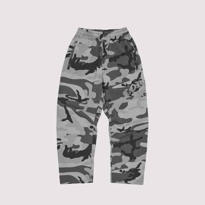 Corteiz Diplomatic Open Hem Sweapant Washed Camo