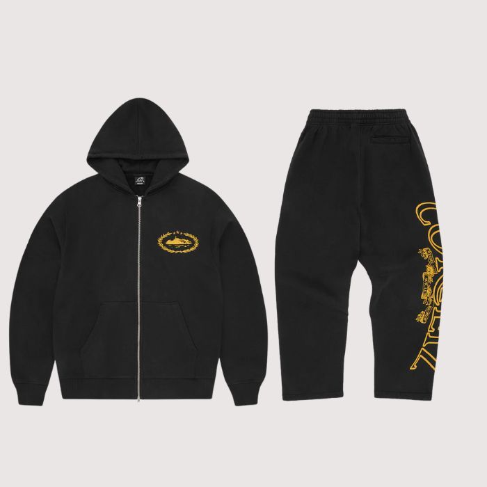 Superior Royale Zip Tracksuit Black / Yellow