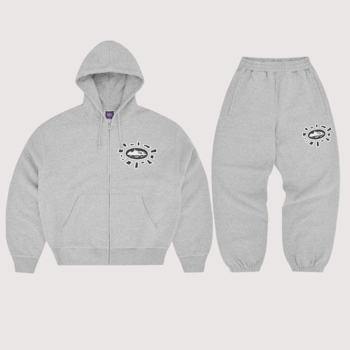 Corteiz Alweiz Zip Tracksuit Heather Grey