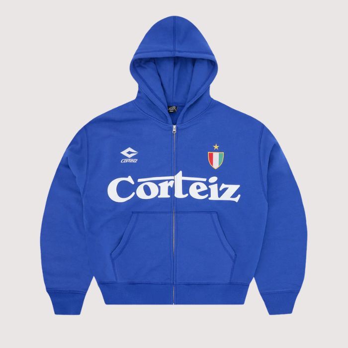 Corteiz Ghini Zip Hoodie Royal Blue