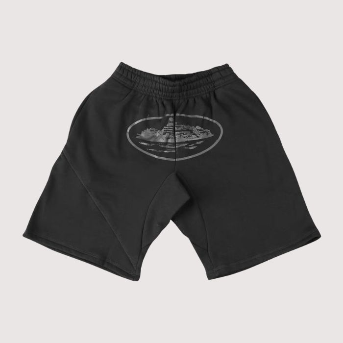 Corteiz Alcatraz Shorts Triple Black