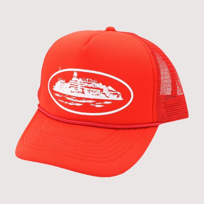 Corteiz Alcatraz Trucker Hat Red