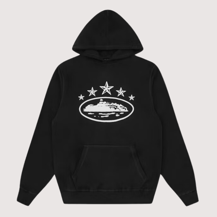 Corteiz 5 Starz Alcatraz Hoodie Black