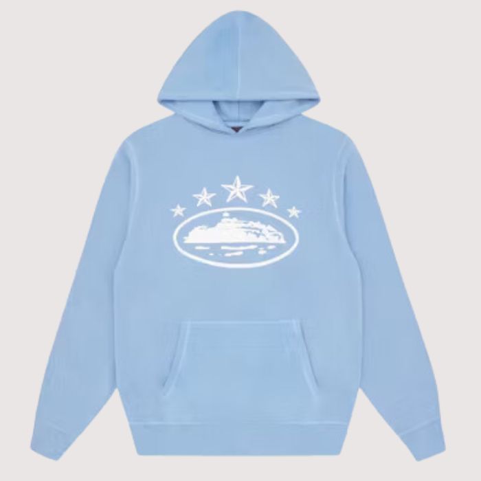 Corteiz 5 Starz Alcatraz Hoodie Baby Blue