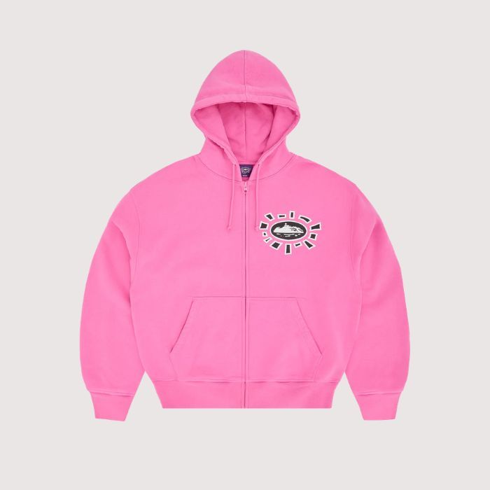 Corteiz Alweiz Zip Hoodie Pink