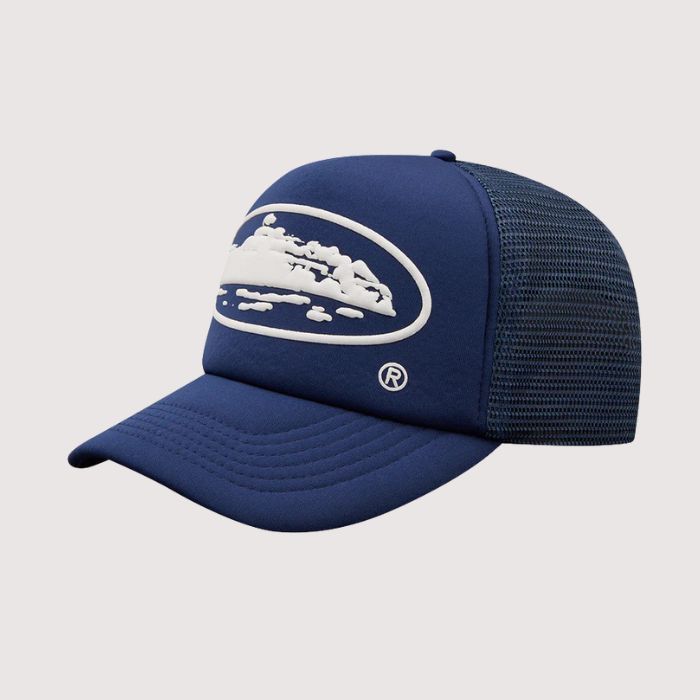 Alcatraz Puff Print Trucker Hat Navy