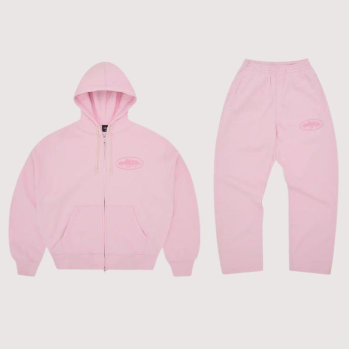 Corteiz Island Knockout Zip Tracksuit Pink