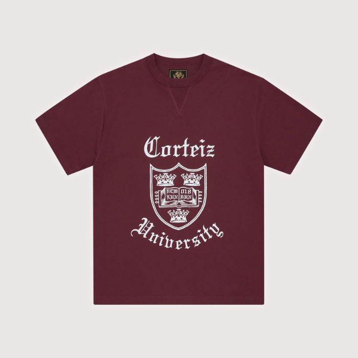 Corteiz Uni Heavyweight Tee Burgundy