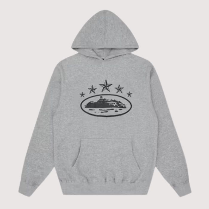 Corteiz 5 Starz Alcatraz Hoodie Grey