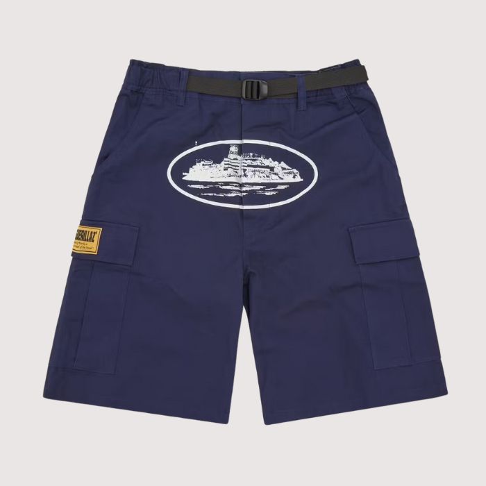 Corteiz Alcatraz Cargo Shorts Navy