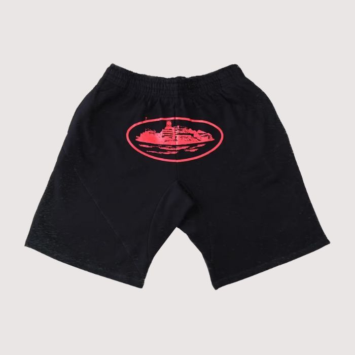 Corteiz Alcatraz Shorts Black/Red