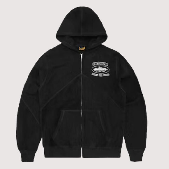 Corteiz Superior V2 Zip-Up Hoodie Black