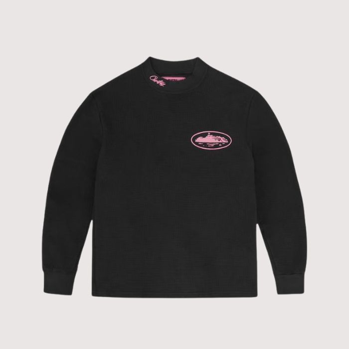 Corteiz Alcatraz Waffle Longsleeve Black/Pink