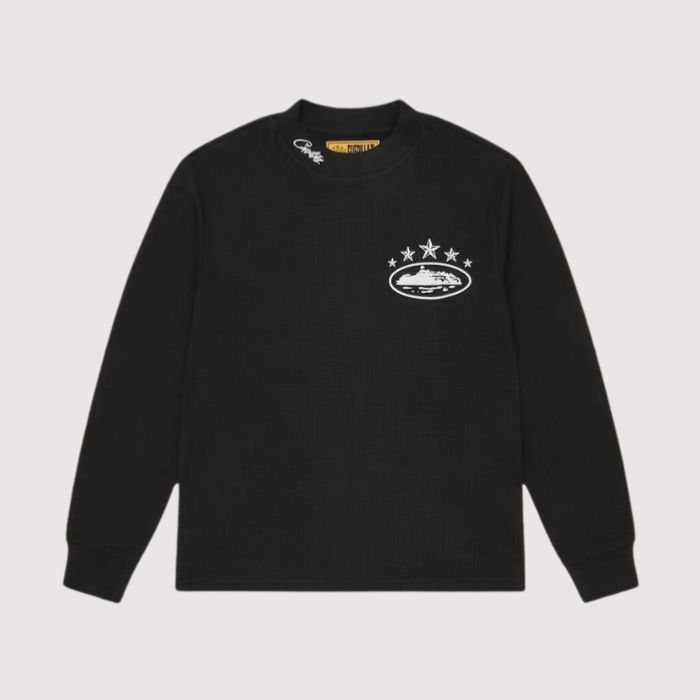 Corteiz 5 Starz Alcatraz Waffle Longsleeve Black