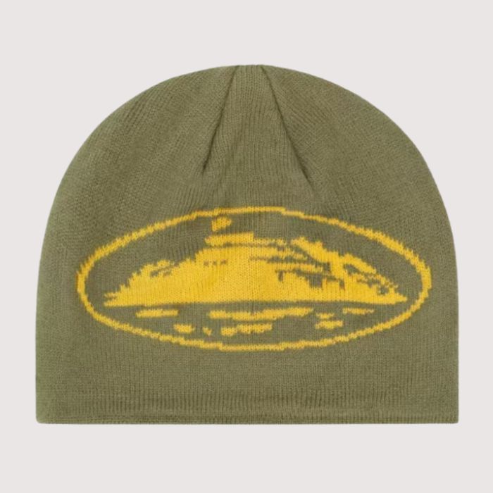 Corteiz Alcatraz Skully Khaki Green/Yellow