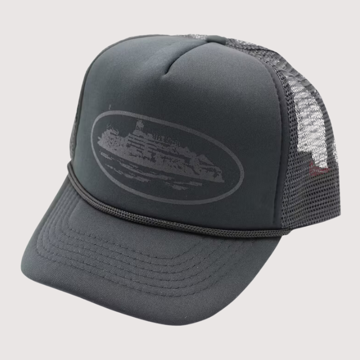 Corteiz Alcatraz Trucker Hat Triple Black