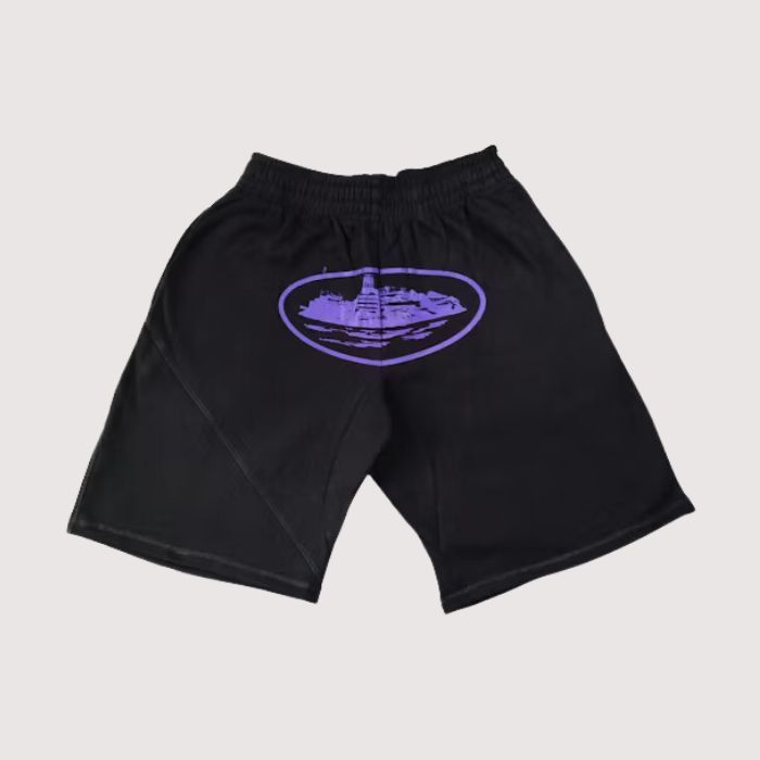 Corteiz Alcatraz Shorts Black/Purple