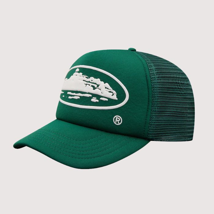 Alcatraz Puff Print Trucker Hat Green